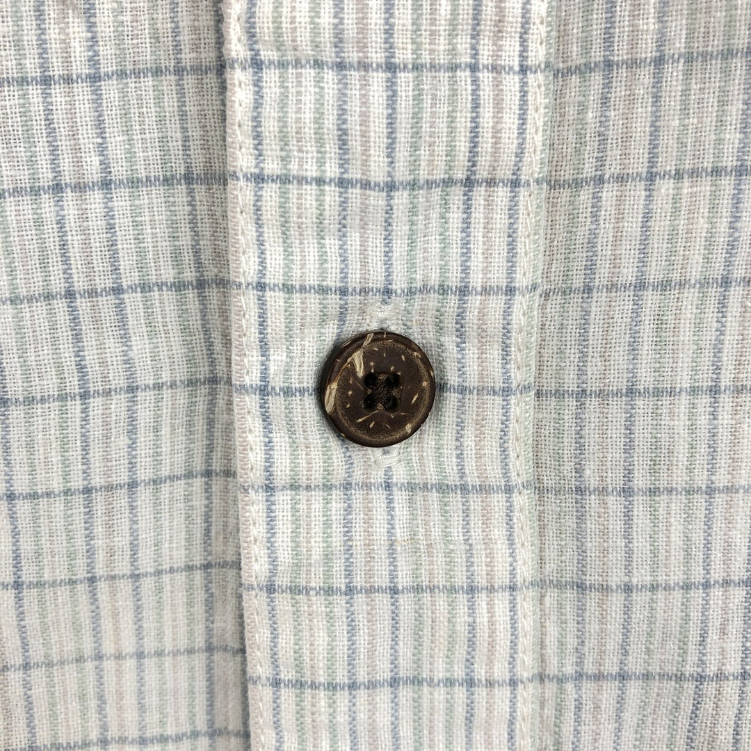 Patagonia 53138SP12 Check Pattern Short Sleeve Cotton x Hemp Box Shirt Men's Size M (approx.) Hemp white type Vintage Second Hand