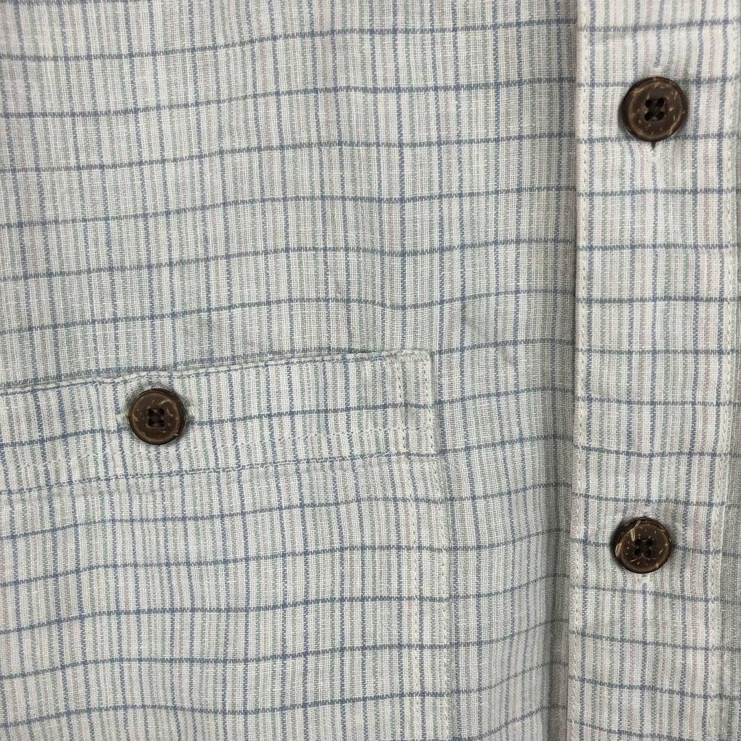Patagonia 53138SP12 Check Pattern Short Sleeve Cotton x Hemp Box Shirt Men's Size M (approx.) Hemp white type Vintage Second Hand