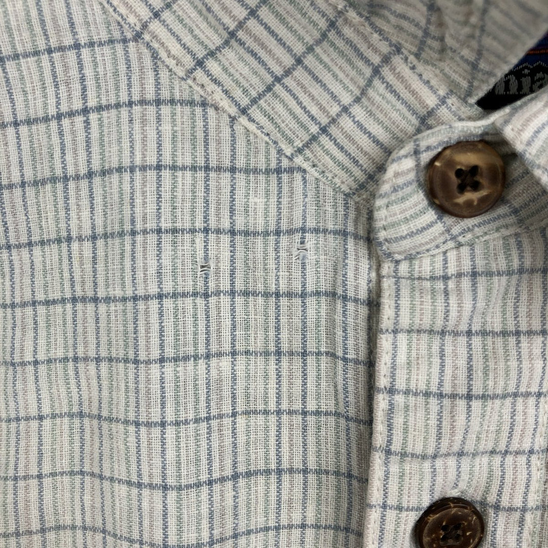 Patagonia 53138SP12 Check Pattern Short Sleeve Cotton x Hemp Box Shirt Men's Size M (approx.) Hemp white type Vintage Second Hand