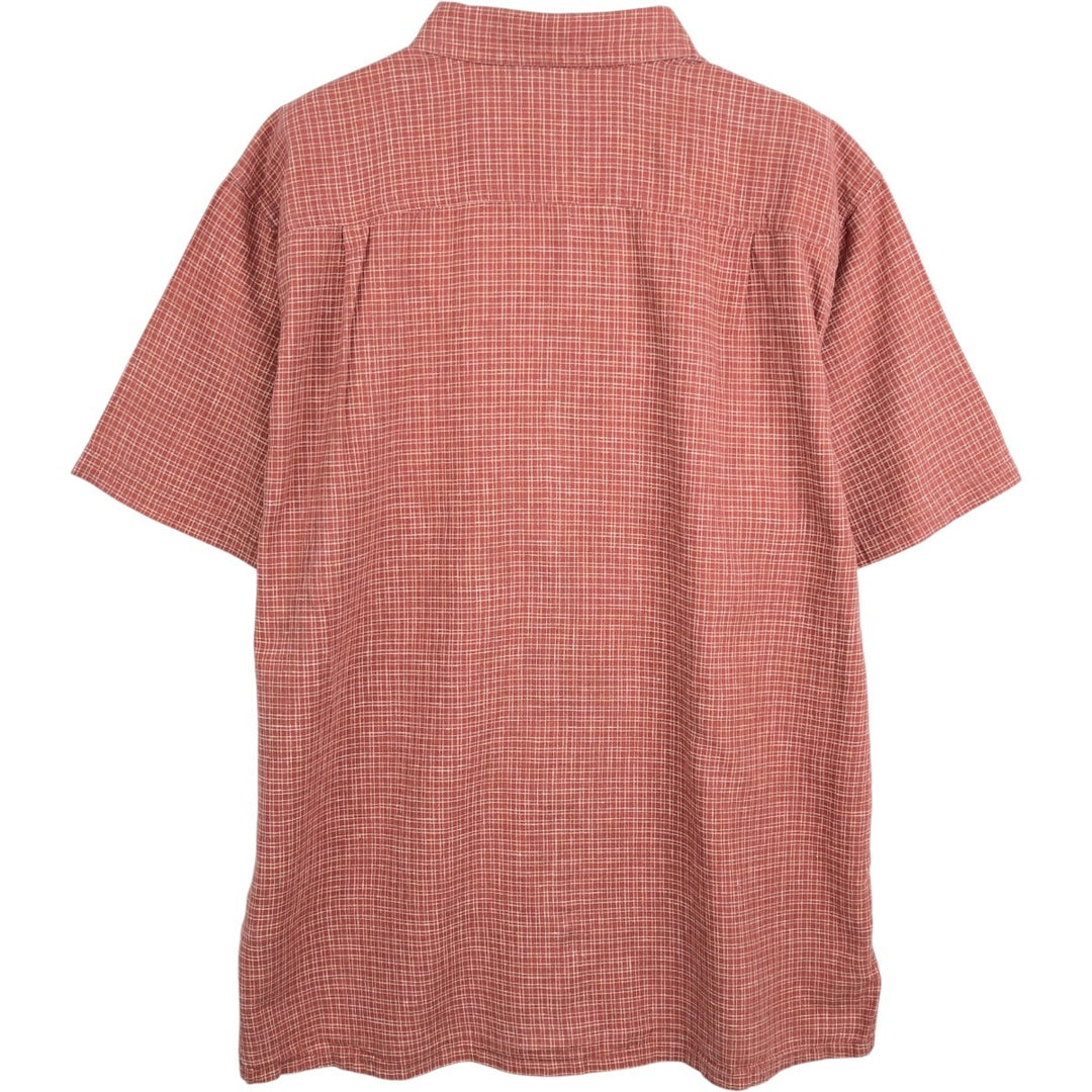 Patagonia Backstep Shirt 53139SP20 Check Pattern Short Sleeve Cotton x Hemp Box Shirt Men's Size L Hemp red type Vintage Second Hand