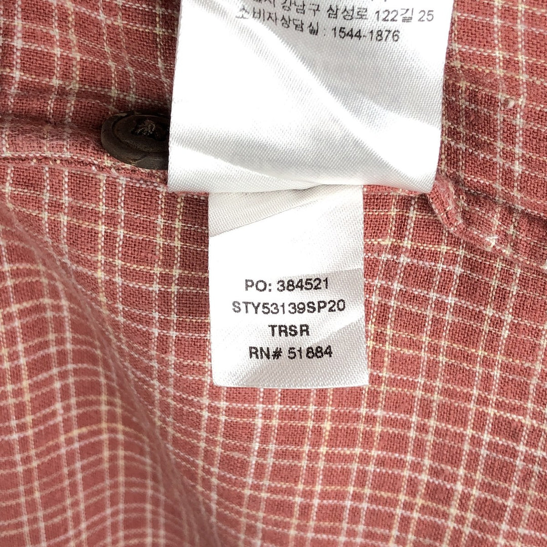 Patagonia Backstep Shirt 53139SP20 Check Pattern Short Sleeve Cotton x Hemp Box Shirt Men's Size L Hemp red type Vintage Second Hand
