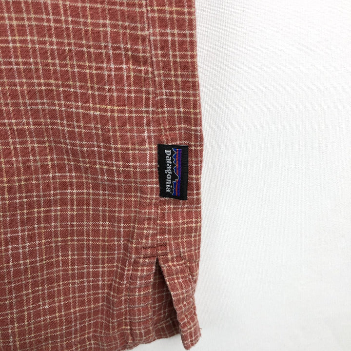 Patagonia Backstep Shirt 53139SP20 Check Pattern Short Sleeve Cotton x Hemp Box Shirt Men's Size L Hemp red type Vintage Second Hand