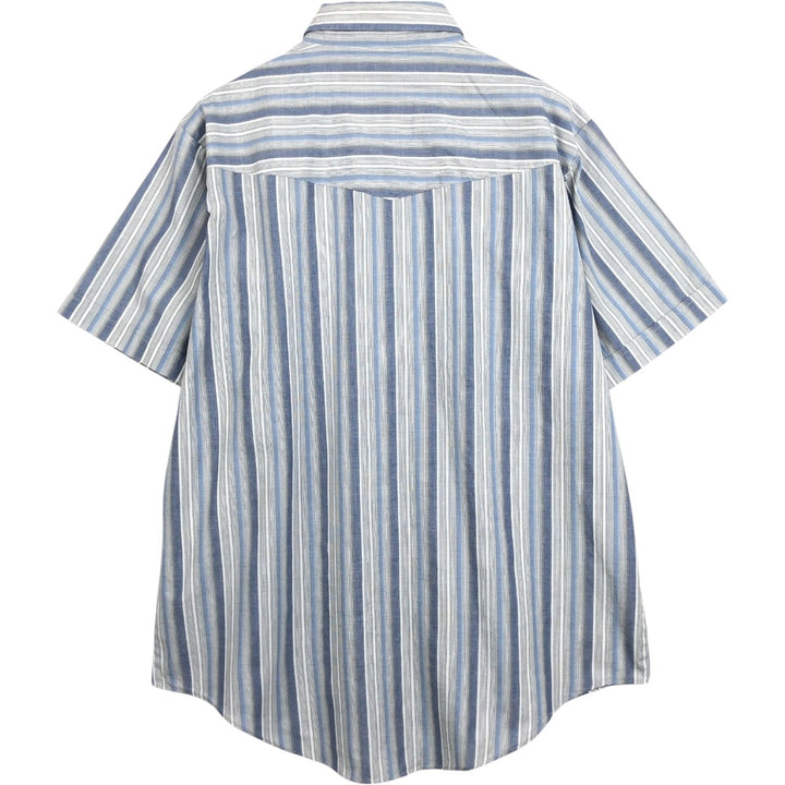 90'S ELY PLAINS WESTERN WEAR Short-Sleeve Western Shirt, Men's Size L (Equivalent), Vintage polyester blue type Vintage Second Hand