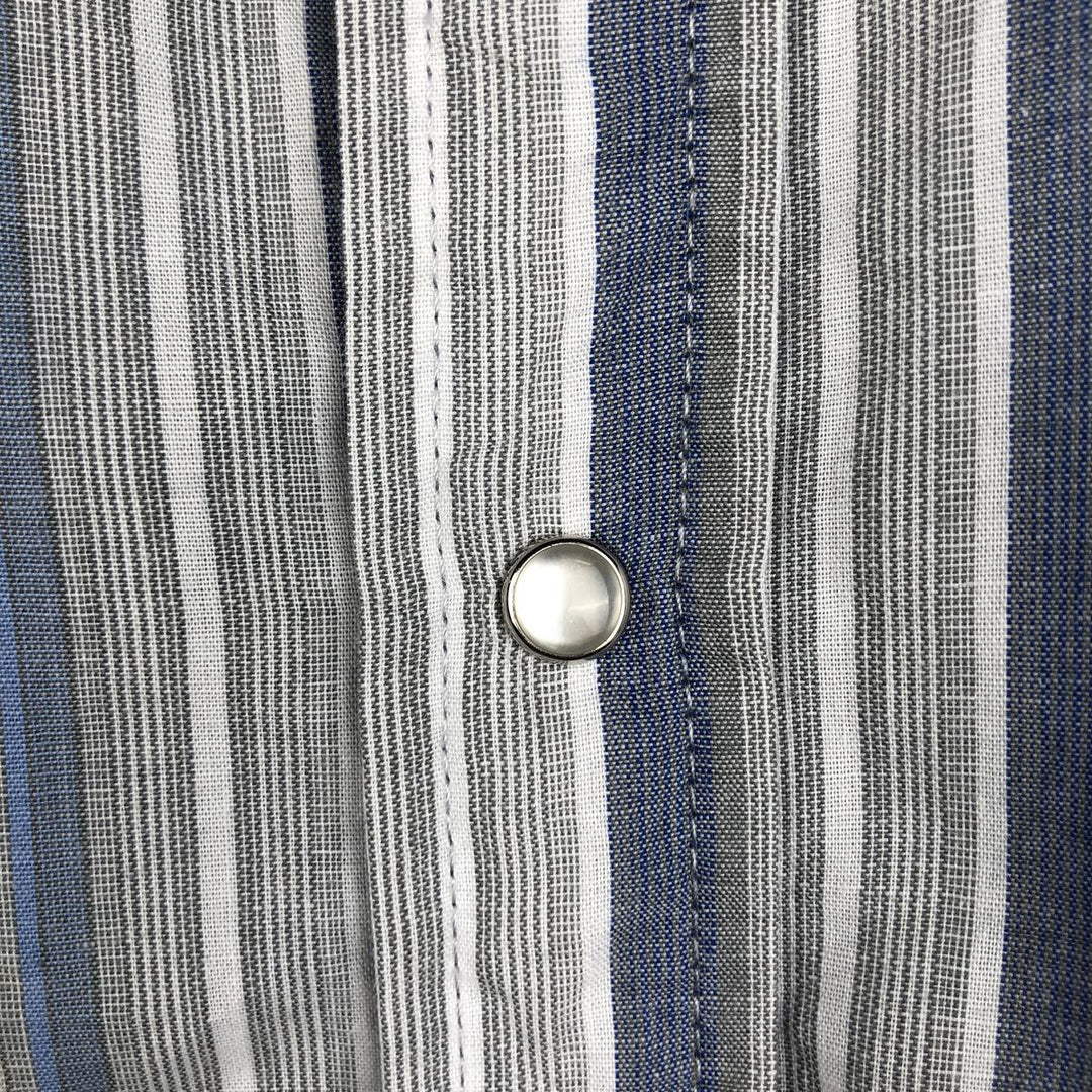 90'S ELY PLAINS WESTERN WEAR Short-Sleeve Western Shirt, Men's Size L (Equivalent), Vintage polyester blue type Vintage Second Hand