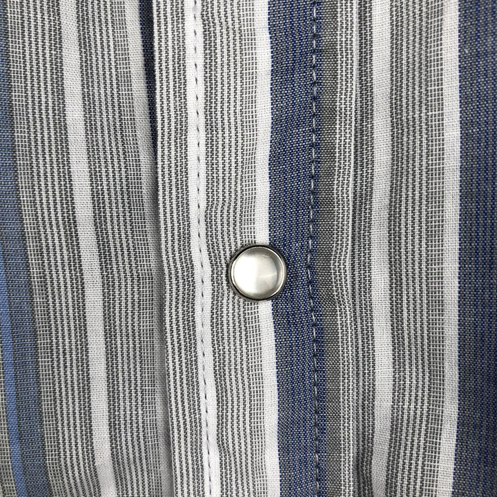 90'S ELY PLAINS WESTERN WEAR Short-Sleeve Western Shirt, Men's Size L (Equivalent), Vintage polyester blue type Vintage Second Hand