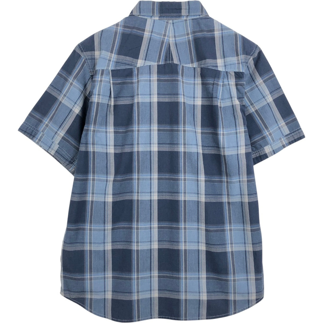 THE NORTH FACE Short Sleeve Check Shirt, Men's Size M cotton blue type Vintage Second Hand