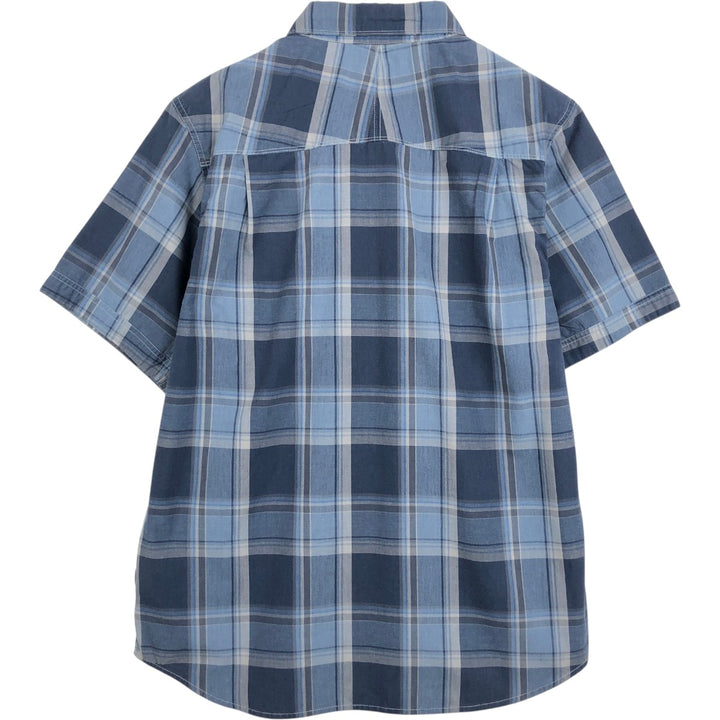 THE NORTH FACE Short Sleeve Check Shirt, Men's Size M cotton blue type Vintage Second Hand