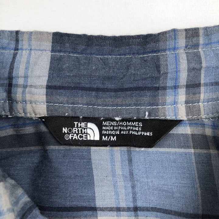 THE NORTH FACE Short Sleeve Check Shirt, Men's Size M cotton blue type Vintage Second Hand