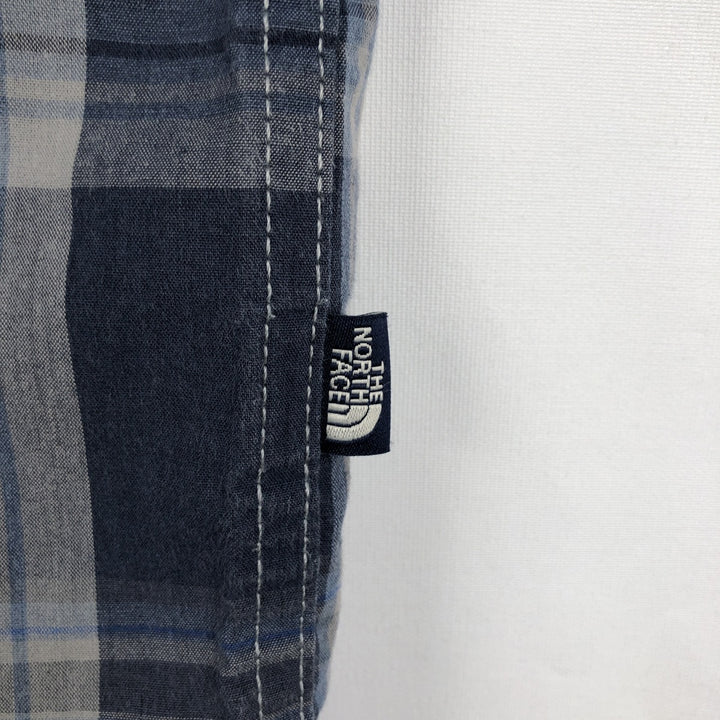 THE NORTH FACE Short Sleeve Check Shirt, Men's Size M cotton blue type Vintage Second Hand
