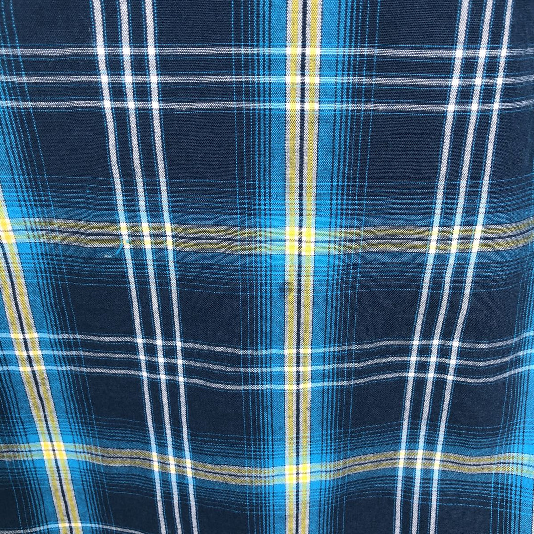 Wrangler Check Pattern Short-Sleeve Western Shirt, Men's Size XXXL (approx.) polyester blue type Vintage Second Hand