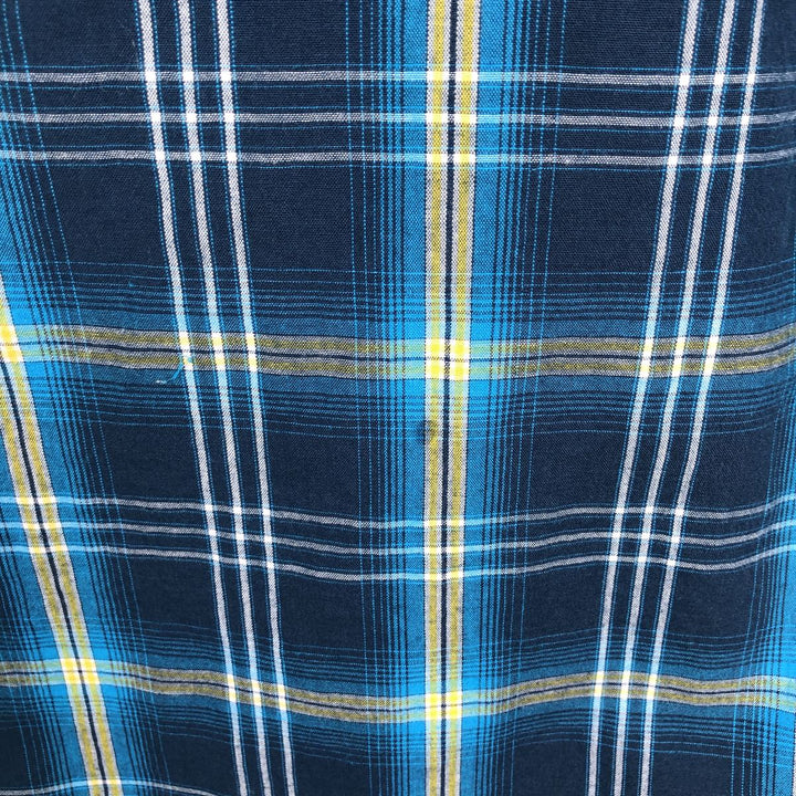 Wrangler Check Pattern Short-Sleeve Western Shirt, Men's Size XXXL (approx.) polyester blue type Vintage Second Hand