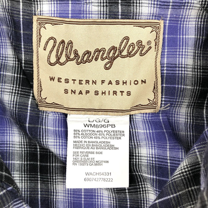 Wrangler Short-Sleeve Western Shirt, Men's Size L (approx.) cotton purple type Vintage Second Hand