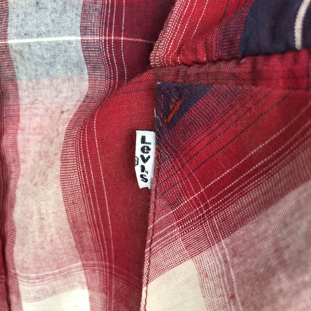Levi's short-sleeved Western shirt, men's size XXL. cotton red type Vintage Second Hand