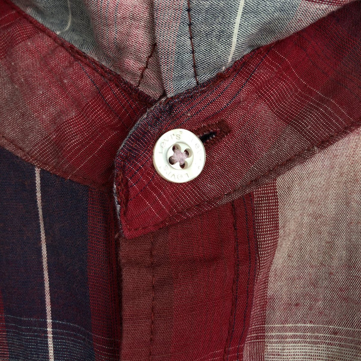 Levi's short-sleeved Western shirt, men's size XXL. cotton red type Vintage Second Hand