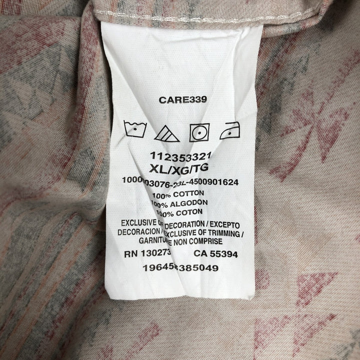 90'S Wrangler all-over Native American pattern short-sleeved Western shirt, men's size XL. unclear red type Vintage Second Hand