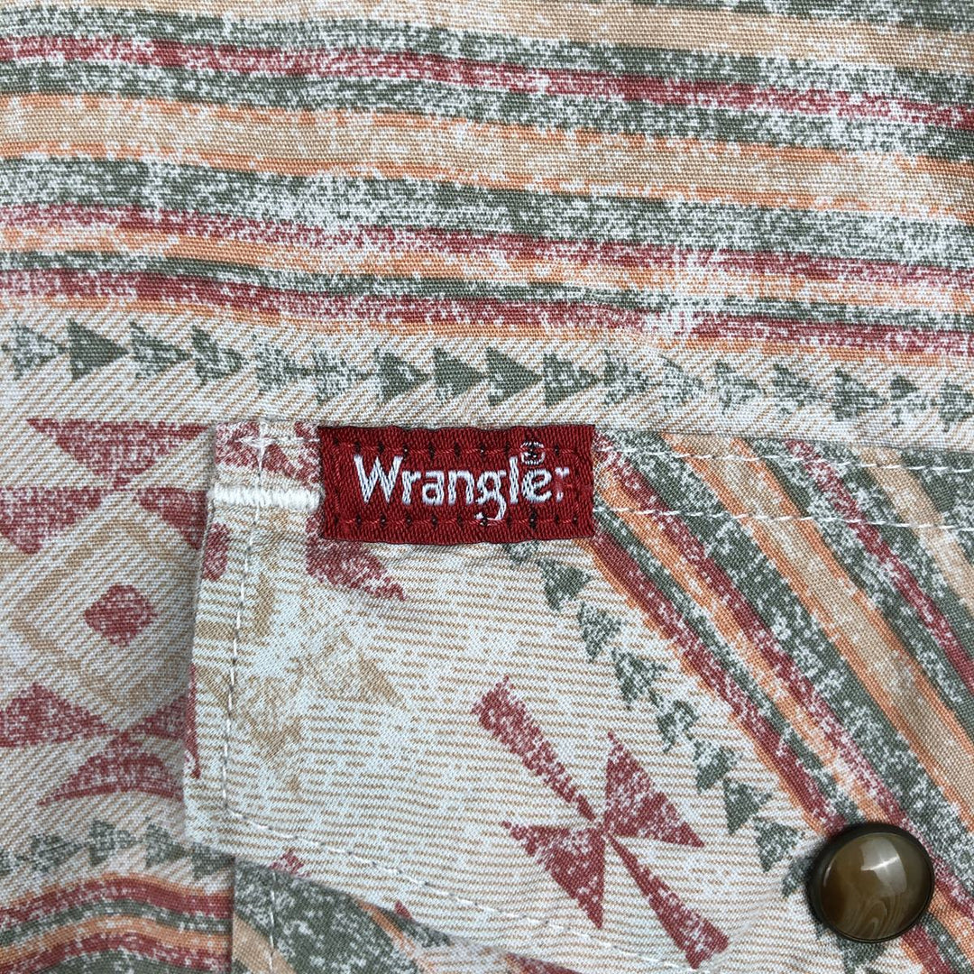 90'S Wrangler all-over Native American pattern short-sleeved Western shirt, men's size XL. unclear red type Vintage Second Hand
