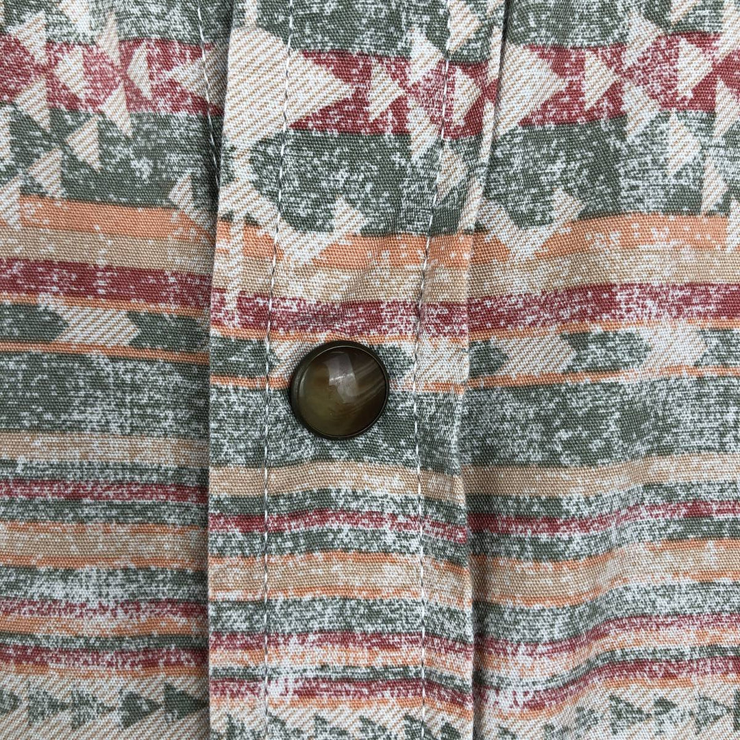 90'S Wrangler all-over Native American pattern short-sleeved Western shirt, men's size XL. unclear red type Vintage Second Hand