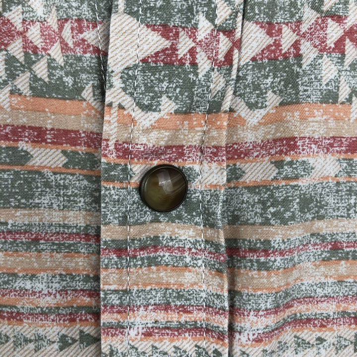 90'S Wrangler all-over Native American pattern short-sleeved Western shirt, men's size XL. unclear red type Vintage Second Hand