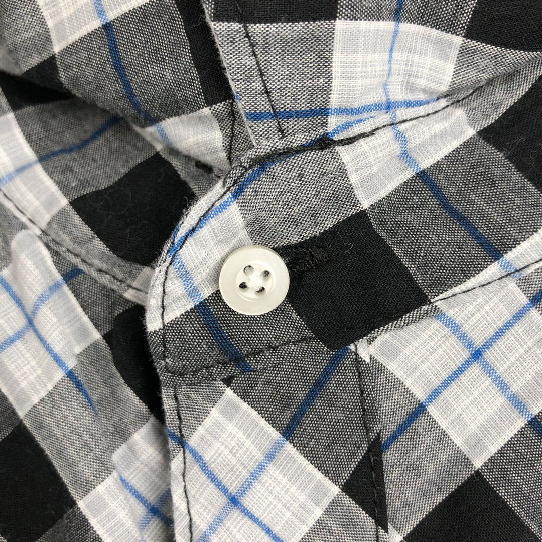 Wrangler Check Pattern Short-Sleeve Western Shirt, Men's Size XL (approx.) cotton black type Vintage Second Hand