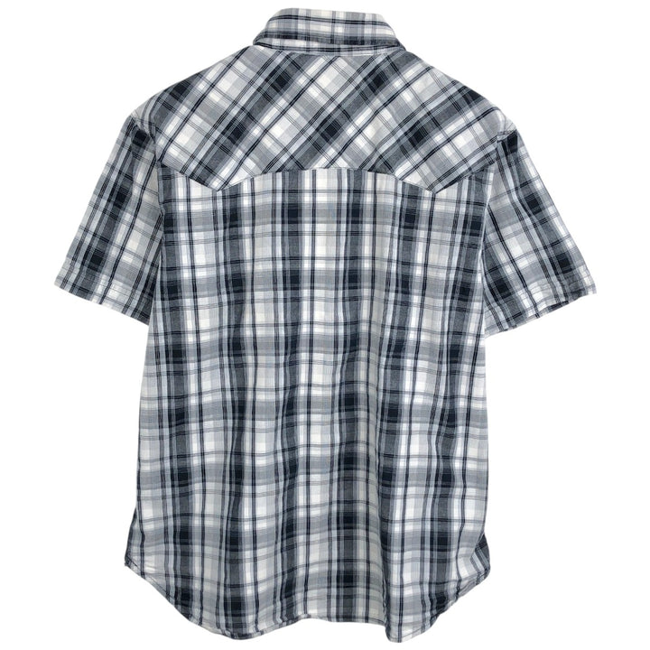 Levi's Check Pattern Short-Sleeve Western Shirt, Men's Size M (approx.) cotton black type Vintage Second Hand
