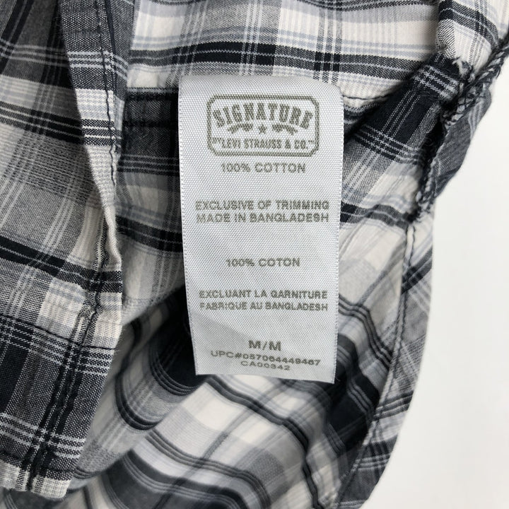 Levi's Check Pattern Short-Sleeve Western Shirt, Men's Size M (approx.) cotton black type Vintage Second Hand