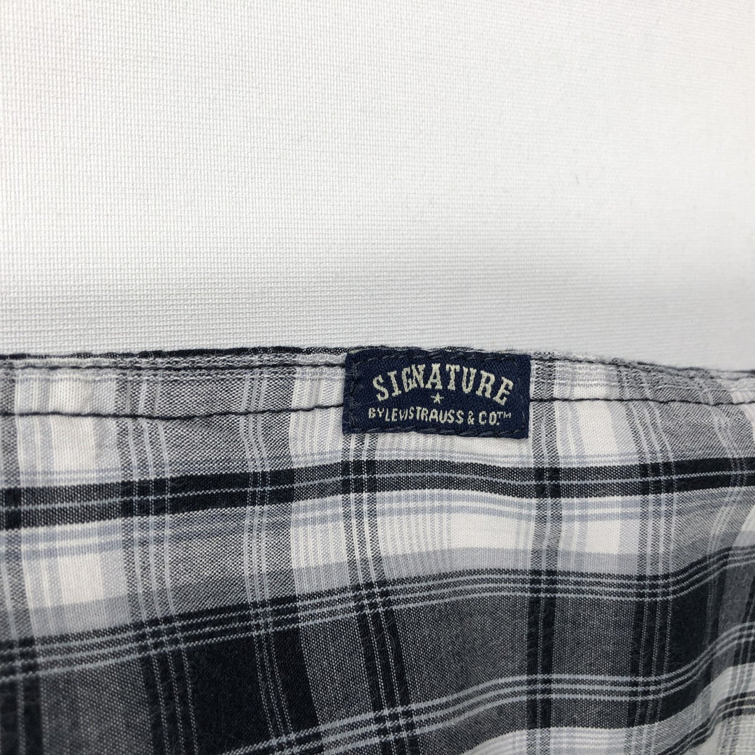 Levi's Check Pattern Short-Sleeve Western Shirt, Men's Size M (approx.) cotton black type Vintage Second Hand