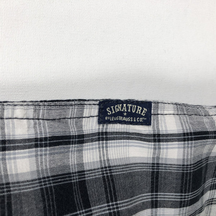 Levi's Check Pattern Short-Sleeve Western Shirt, Men's Size M (approx.) cotton black type Vintage Second Hand