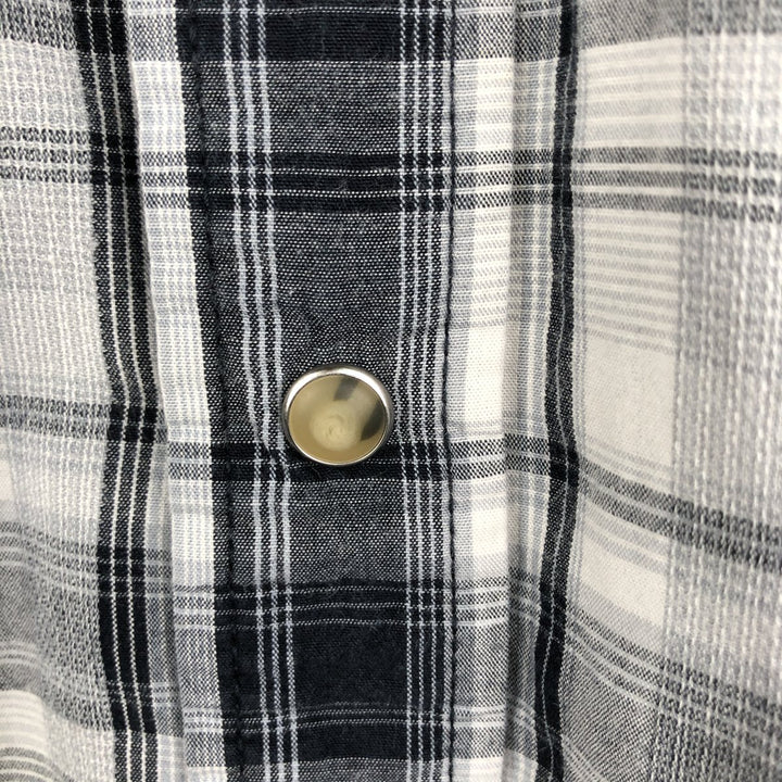Levi's Check Pattern Short-Sleeve Western Shirt, Men's Size M (approx.) cotton black type Vintage Second Hand