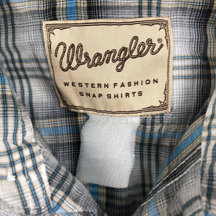 Wrangler Check Pattern Short-Sleeve Western Shirt, Men's Size L (approx.) unclear white type Vintage Second Hand