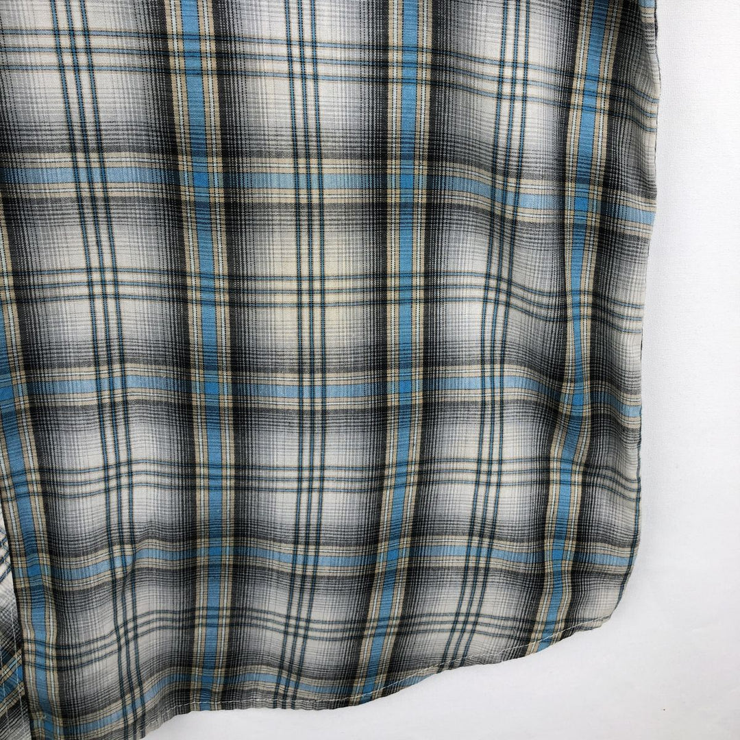 Wrangler Check Pattern Short-Sleeve Western Shirt, Men's Size L (approx.) unclear white type Vintage Second Hand