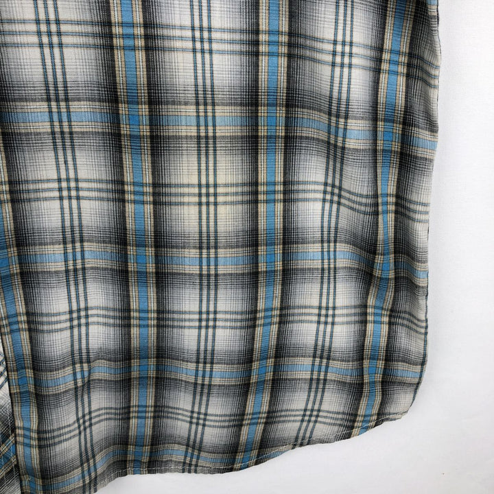 Wrangler Check Pattern Short-Sleeve Western Shirt, Men's Size L (approx.) unclear white type Vintage Second Hand