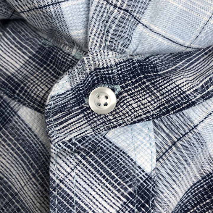 Wrangler Western Shirts, Short Sleeve, Men's Size XL (approx.) cotton Blue type light blue Vintage Second Hand
