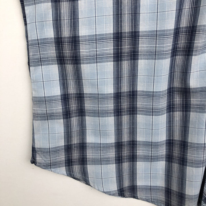 Wrangler Western Shirts, Short Sleeve, Men's Size XL (approx.) cotton Blue type light blue Vintage Second Hand