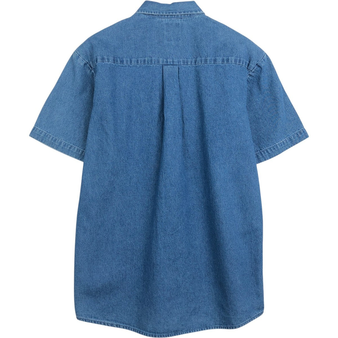 Dickies short-sleeved denim shirt, men's size M. cotton blue type Vintage Second Hand