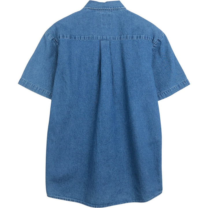 Dickies short-sleeved denim shirt, men's size M. cotton blue type Vintage Second Hand
