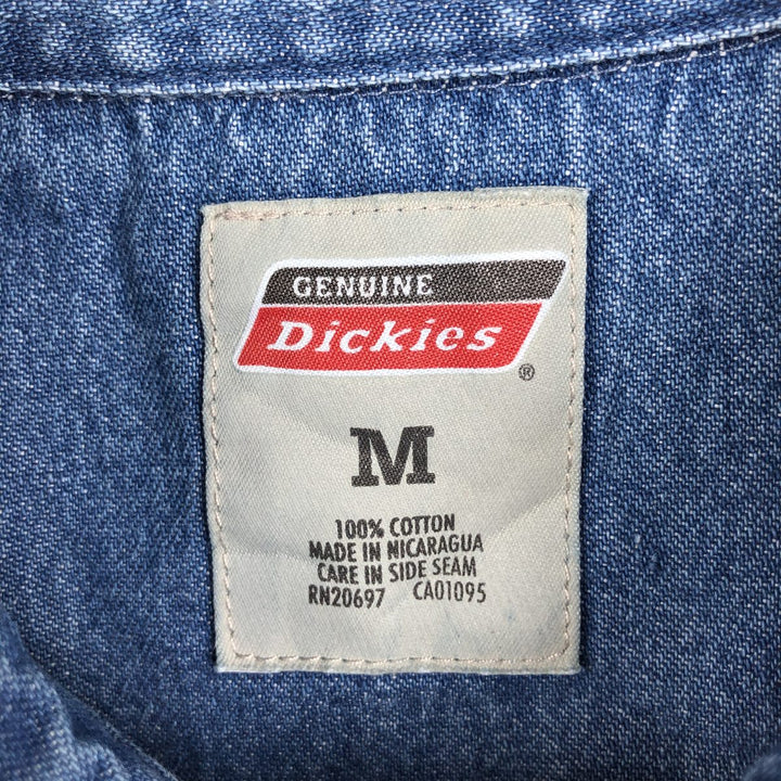 Dickies short-sleeved denim shirt, men's size M. cotton blue type Vintage Second Hand