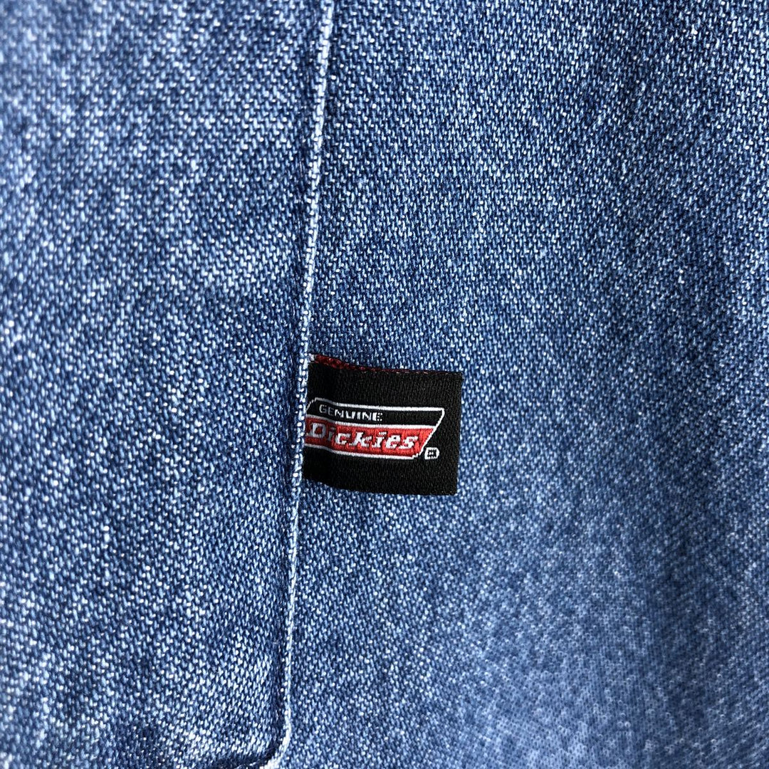 Dickies short-sleeved denim shirt, men's size M. cotton blue type Vintage Second Hand
