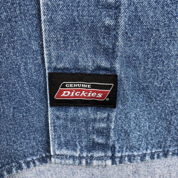 Dickies short-sleeved denim shirt, men's size M. cotton blue type Vintage Second Hand