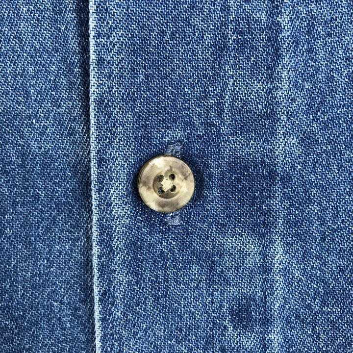Dickies short-sleeved denim shirt, men's size M. cotton blue type Vintage Second Hand