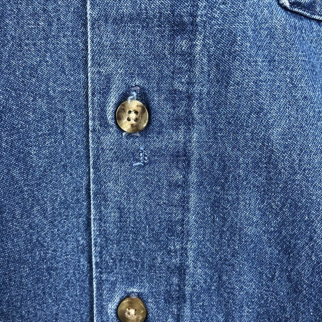 Dickies short-sleeved denim shirt, men's size M. cotton blue type Vintage Second Hand