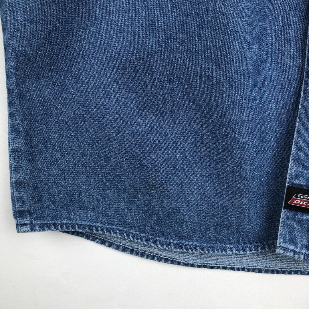 Dickies short-sleeved denim shirt, men's size M. cotton blue type Vintage Second Hand