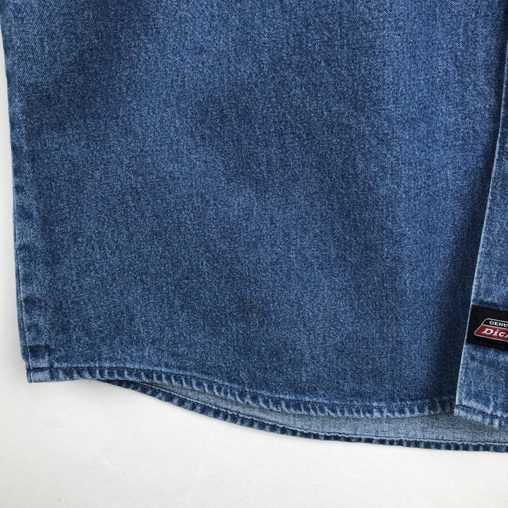Dickies short-sleeved denim shirt, men's size M. cotton blue type Vintage Second Hand