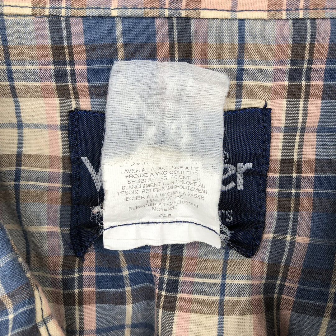 Big Size Wrangler Western Shirts, Check Pattern, Short Sleeve, Men's XXXL Equivalent unclear Beige type Vintage Second Hand