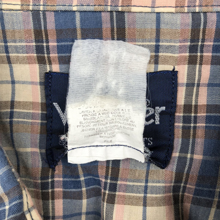 Big Size Wrangler Western Shirts, Check Pattern, Short Sleeve, Men's XXXL Equivalent unclear Beige type Vintage Second Hand