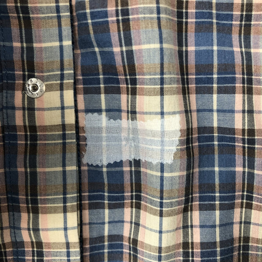 Big Size Wrangler Western Shirts, Check Pattern, Short Sleeve, Men's XXXL Equivalent unclear Beige type Vintage Second Hand