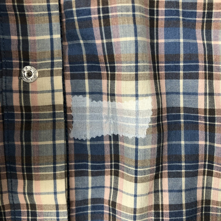 Big Size Wrangler Western Shirts, Check Pattern, Short Sleeve, Men's XXXL Equivalent unclear Beige type Vintage Second Hand