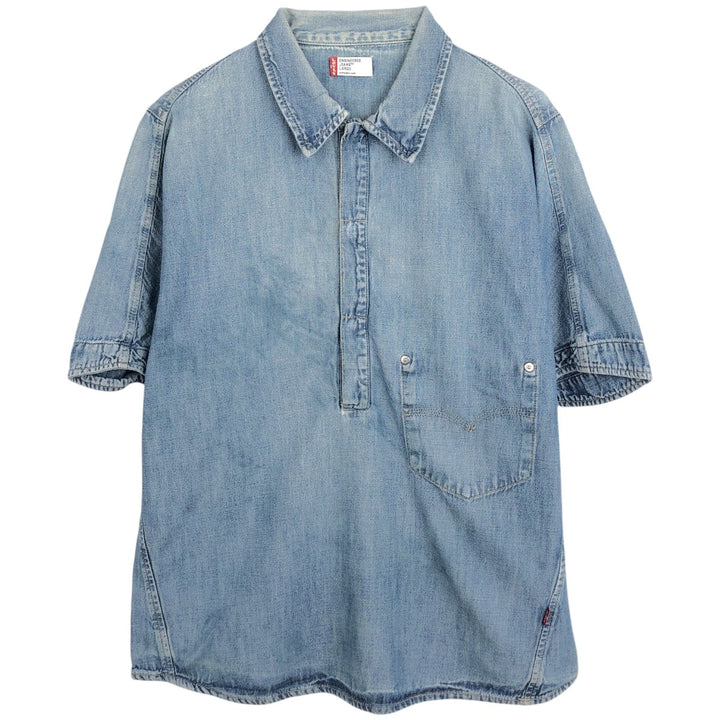 2000'S Levi's ENGINEERED Short-Sleeve Denim Shirt, Men's Size L (approx.) unclear blue type Vintage Second Hand
