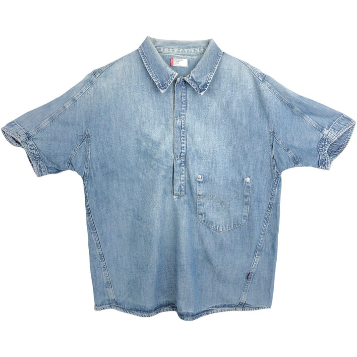 2000'S Levi's ENGINEERED Short-Sleeve Denim Shirt, Men's Size L (approx.) unclear blue type Vintage Second Hand