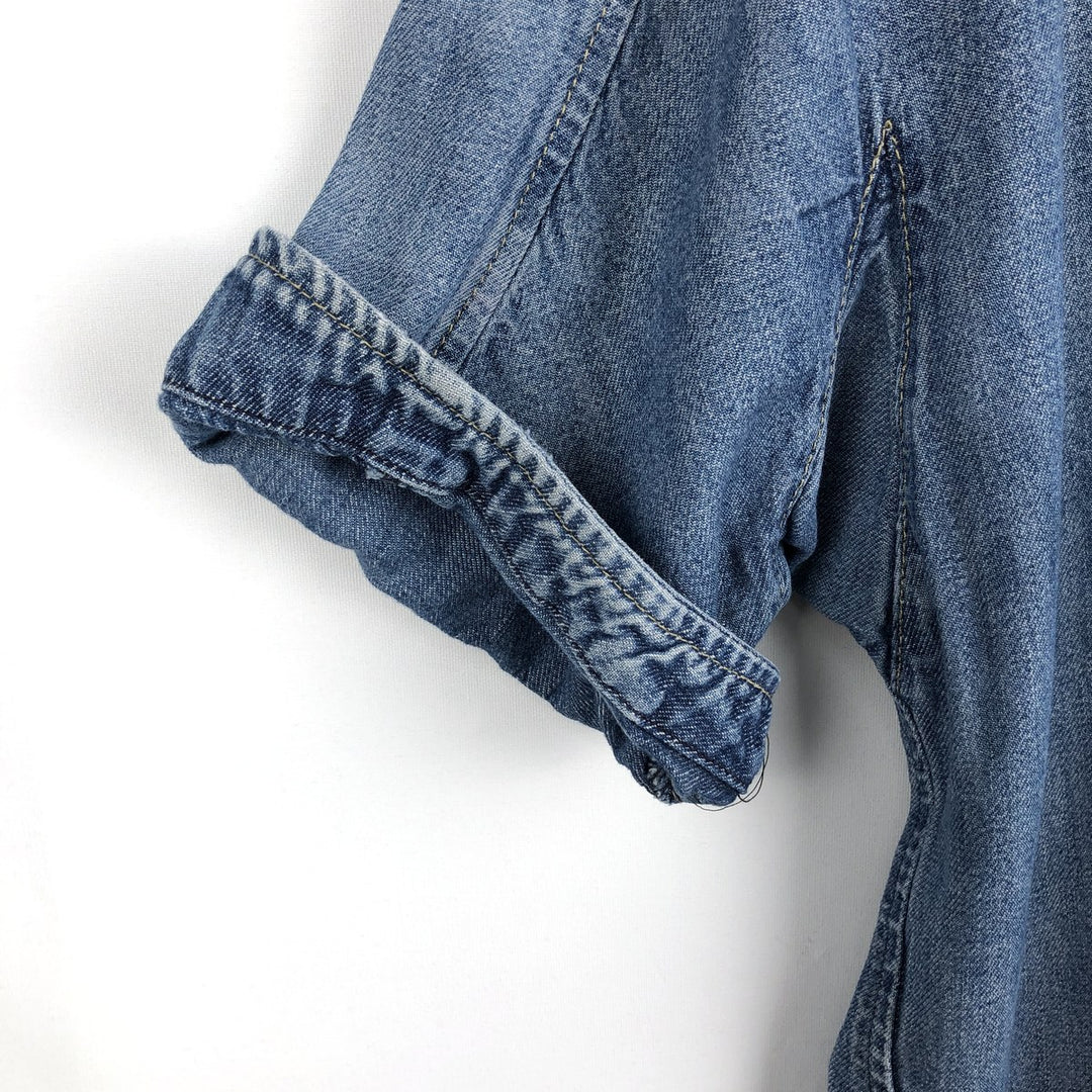 2000'S Levi's ENGINEERED Short-Sleeve Denim Shirt, Men's Size L (approx.) unclear blue type Vintage Second Hand