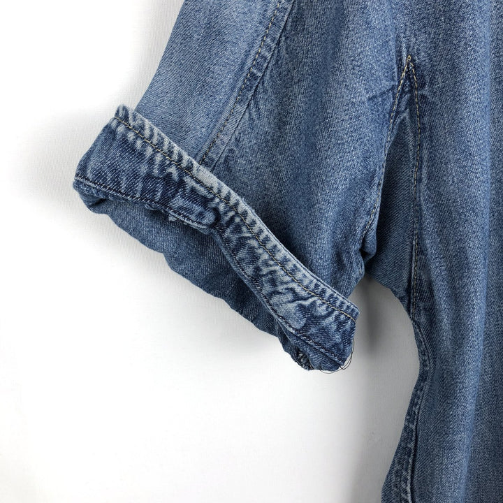 2000'S Levi's ENGINEERED Short-Sleeve Denim Shirt, Men's Size L (approx.) unclear blue type Vintage Second Hand